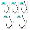 ICERIO 20PCS Barbed Catfish Hooks High Carbon Steel Saltwater Fishhook ► Photo 2/6