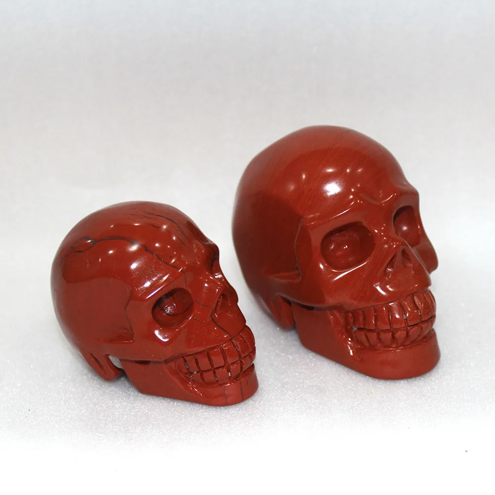 Runyangshi 1 шт. Натуральная красная яшма Хрустальные черепа резные Хрустальные черепа для продажи