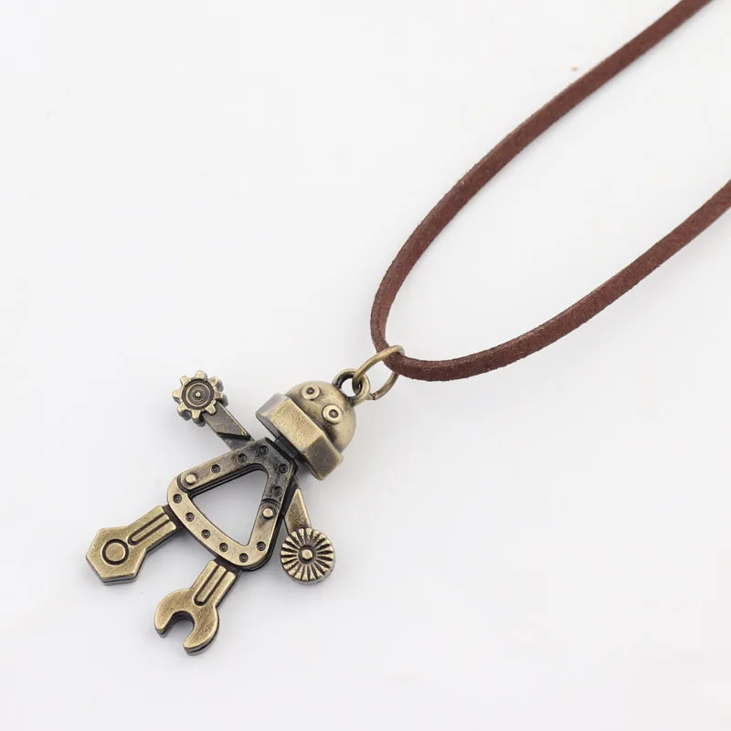 Robot sweater chain necklace with moveable hands and feet retro fashion casual birthday gift |
