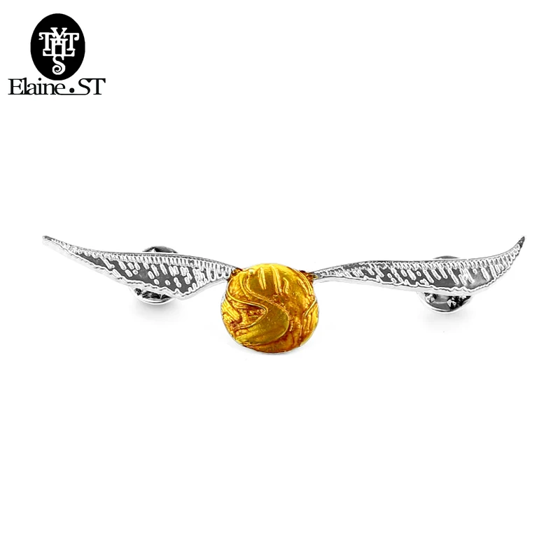 

Hot Sell Golden Snitch Quidditch Brooches Silver The Deathly Hallows Wing Charm Brooches Statement Jewelry For Fans Jewelry