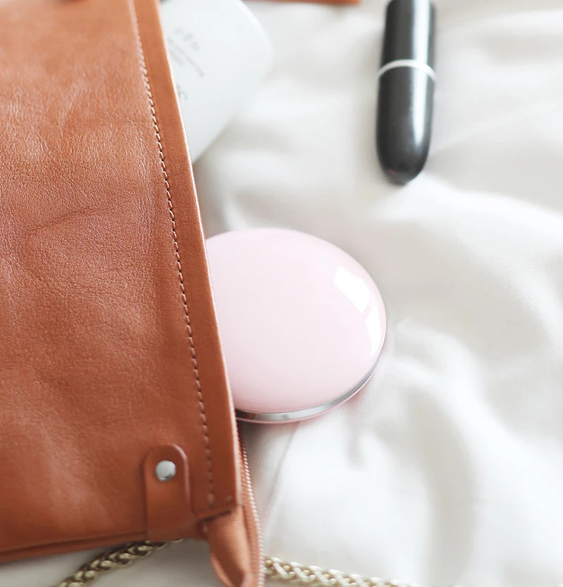 USB Chargable Mini LED Makeup Mirror Portable Compact Pocket Mirror 3 levels Brightness Mirror Light Hand Mirror 3X Magnifying 2