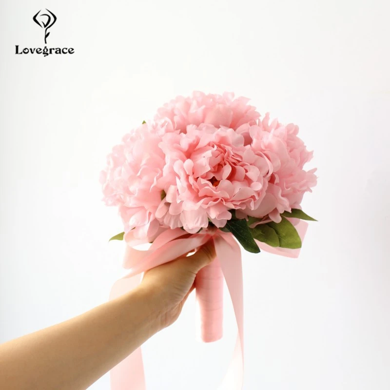 Lovegrace свадебный букет, искусственный шелк, роза, пион, букет подружки невесты, цветочный бутон для девочек, ромашки, домашние свадебные цветы