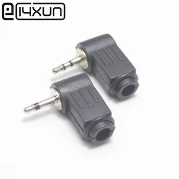

EClyxun 2pcs 2.5mm Audio Dual Channel Steoro Male jack Plug 2.5 mm 2 Pole / 3 Pole Right Angle Plugs for Phone Headset
