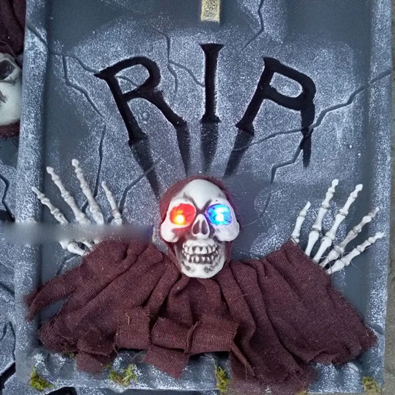 

Tomb-theft Theme Decorated Horror Light Skeleton Props Haunted Room Escape Organs Layout Halloween Tombstone Craft Decorations