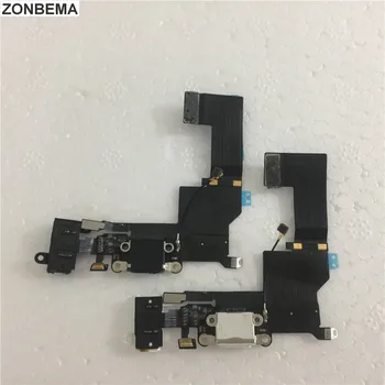 

ZONBEMA 100pcs Charger Charging Port Dock USB Connector Flex Cable For iPhone 5 5S Headphone Audio Jack Flex Ribbon