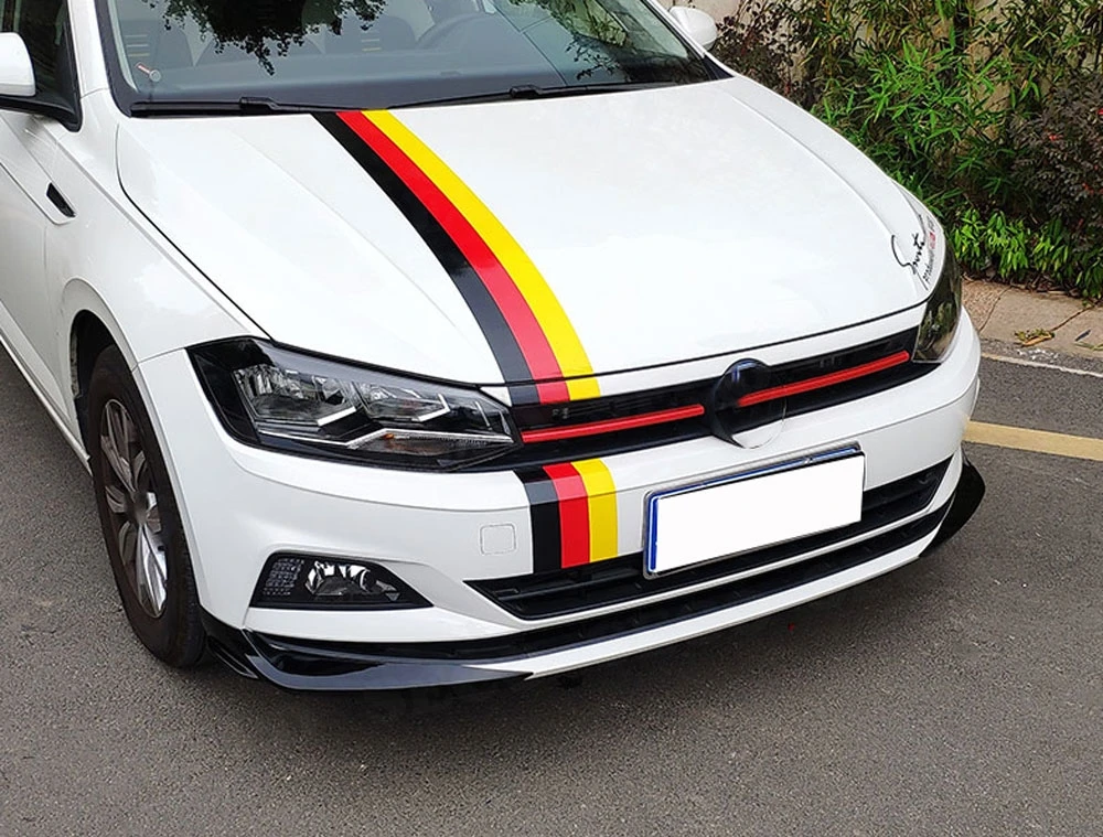 Для Volkswagen VW Polo Plus Передние Губы разветвители фартуки ABS черный углеродный вид голова Боковой бампер угловая отделка защитные наклейки