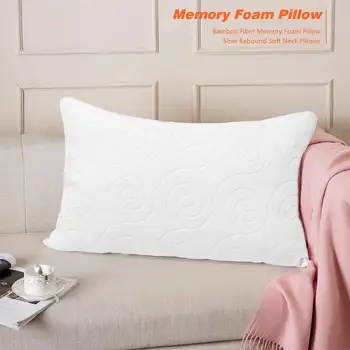 

Bamboo Fiber Memory Foam Pillow Slow Rebound Soft Pillows Neck Fatigue Relief Fully Customizable Height Of The Pillow Pleasant