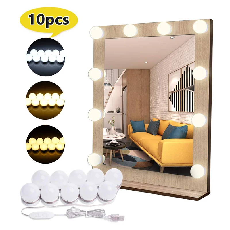  HOLLYWOOD style LED 5v makeup mirror light three-color adjustable light bulb is suitable for dressi