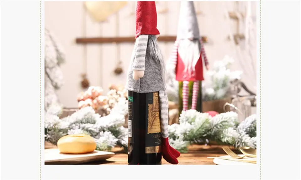 Рождественские украшения для бутылок Navidad Санта Клаус чехол для бутылки вина новогодние вечерние украшения стола вечерние принадлежности для дома