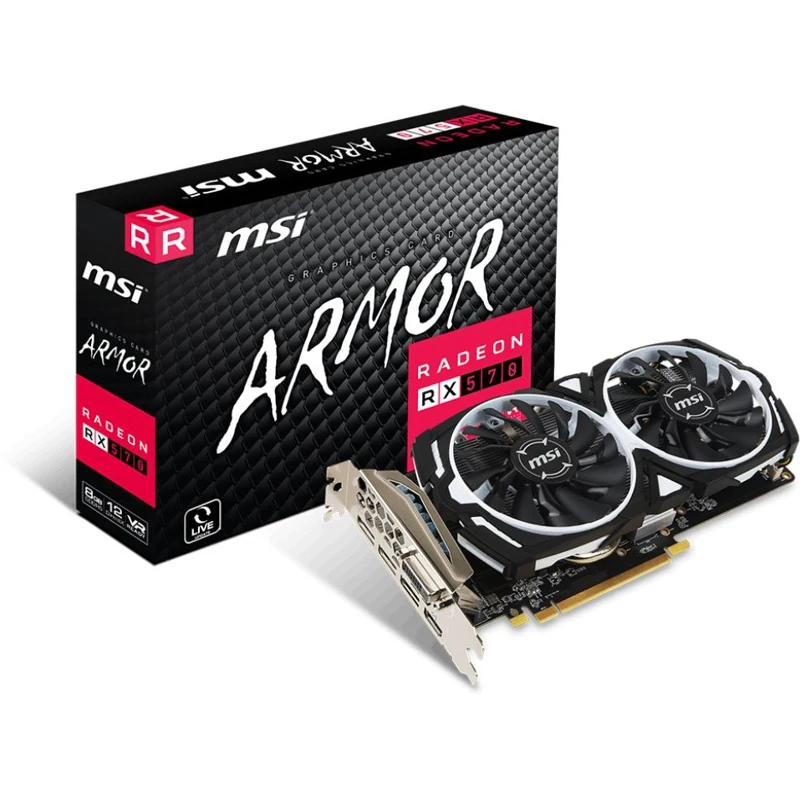 Видеокарта MSI AMD Radeon RX 570, Radeon RX 570 ARMOR 8G, 8Гб, GDDR5, Ret