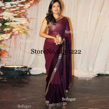 

Burgundy Fabulous Saree Evening Dresses Summer Saudi Arabic Dubai Special Occasion Robe De Soiree Formal Prom Party Gown