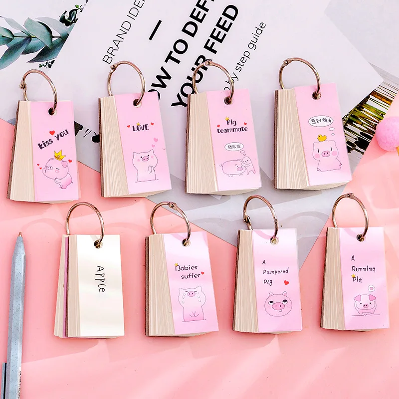

Korea Style Portable Blank English Word Book Creative Mini Pocket Cute Pig Student Memo Pad Supply Office Supply New Arrive