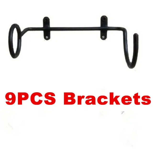 9 PCS Bracket 1-100 шт, горячая распродажа, черный бар, винные бутылки, настенный дисплей, полки кронштейны, мебель, винные бутылки, стойка, кронштейн, поддержка - Цвет: 9 PCS Bracket