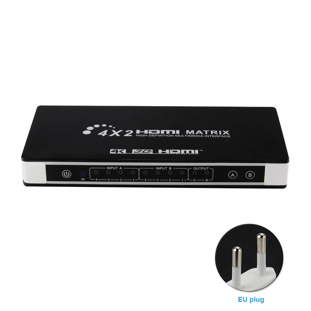 4K 3D 4x2 видео конвертер из алюминиевого сплава к ТВ пульт дистанционного управления Arc домашний матричный коммутатор сплиттер av-ресивер оптический порт HDMI