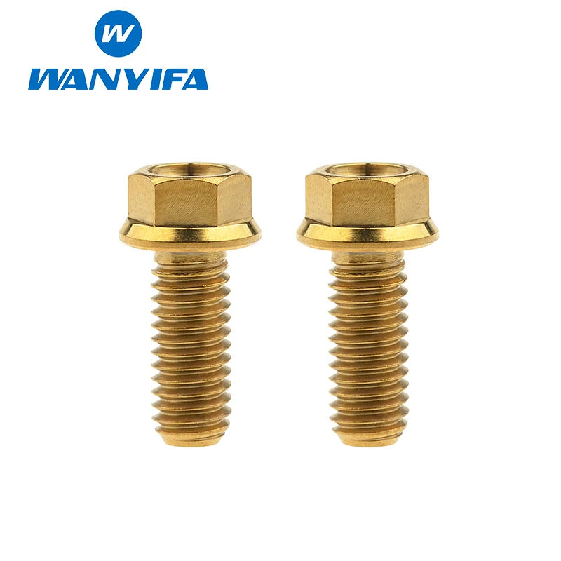 Титановый "Wanyifa" Ti велосипед Велоспорт шурупы болт M6x10 15 20 25 30 35, 40 45 50 55 60 65 мм болты с шестигранной головкой фланец крепления - Цвет: M6x10 gold