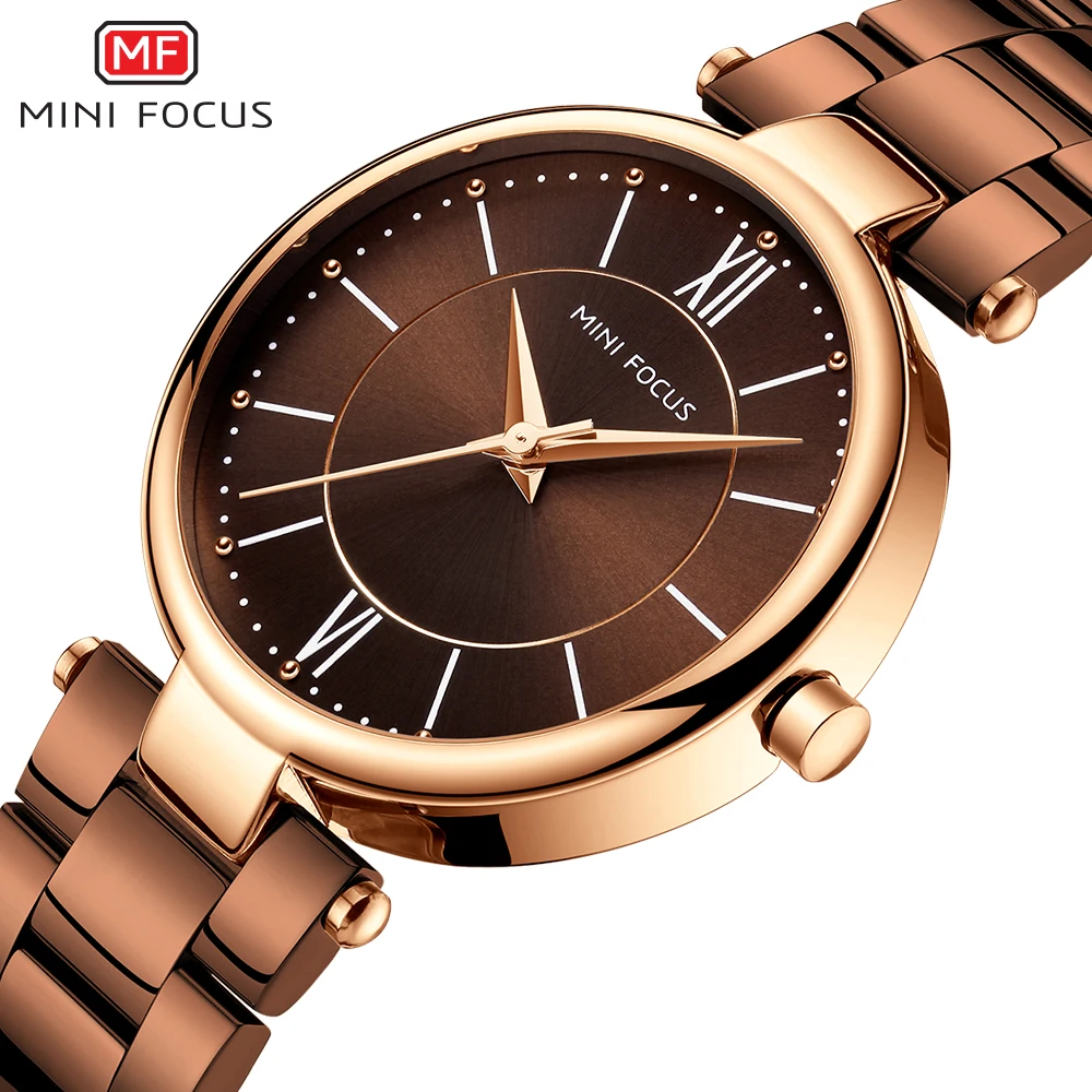 MINI FOCUS Ladies Watch For Women Luxury Watches 2020 Fashion Quartz Wrist Watch Coffee