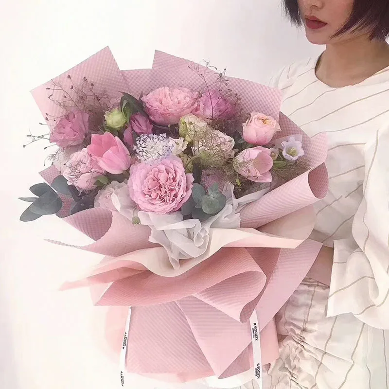 

10pcs Texture Flower Wrapping Paper Three-dimensional Embossed Bouquet Handmade Gift Box Flower Packaging Material
