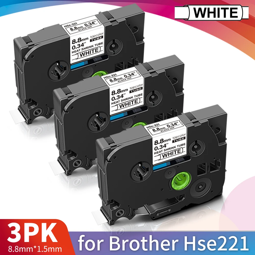 Topcolor 3PK Hs221 терм усадочная трубка для запечатанных лент 9 мм Совместимость Брат