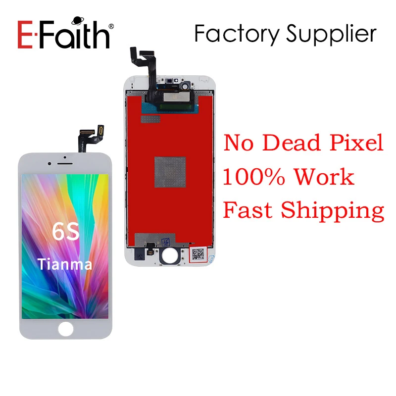 EFaith 10PCS/LOT Tianma quality For iPhone 6 6S 6 Plus 6S Plus LCD NO Dead Pixel display screen digitizer replacement DHL ship - Цвет: Tianma 6S White