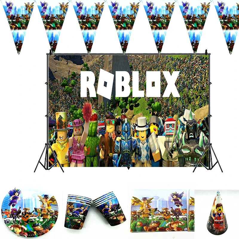 Roblox игровое украшение для вечеринки бумажное полотенце обеденная тарелка