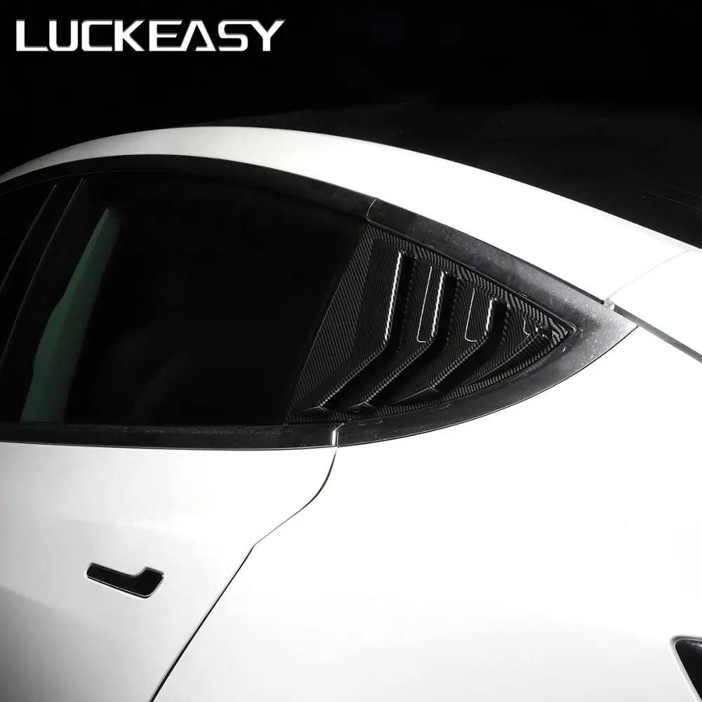 LUCKEASY автомобиля задняя дверь жалюзи украшения для Tesla модель 3- автомобиль специальный модифицированный задняя дверь жалюзи украшения