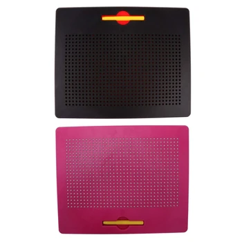 

2 Set Magnetic Magic Mural Blackboard with Balls and Magnetic Pen for Girls and Boys - Rose Red/ Black, L