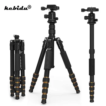 

kebidu Q666 Professional Travel Camera Tripod Monopod & Pan aluminum Ball Head Compact for Portable Digital SLR DSLR Camera