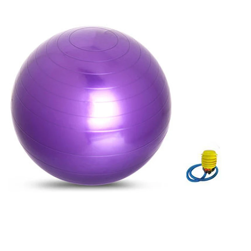 Purple-75cm Фитнес-мяч для йоги спортивные мячи для йоги Пилатес фитнес спортзал Баланс Спорт Фитнес мяч упражнения пилатес тренировки массаж мяч 75/65/55 см - Цвет: Purple-75cm