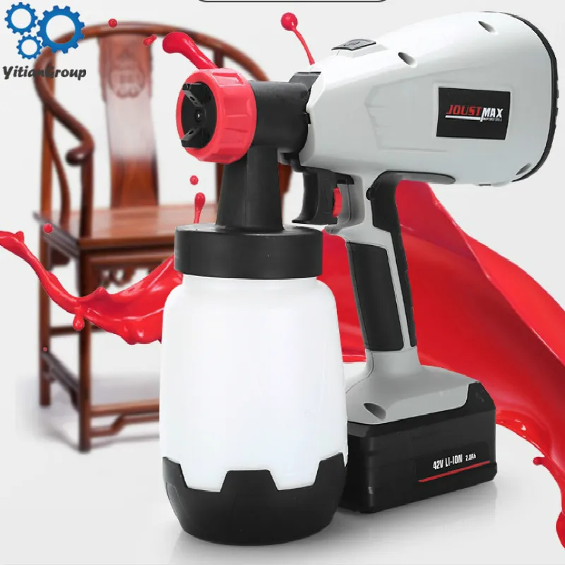 

400w Lithium-Ion Battery Hand Held Electric Paint Spray Gun Adjustable Paint Sprayer Paint Air Compressor1000lm