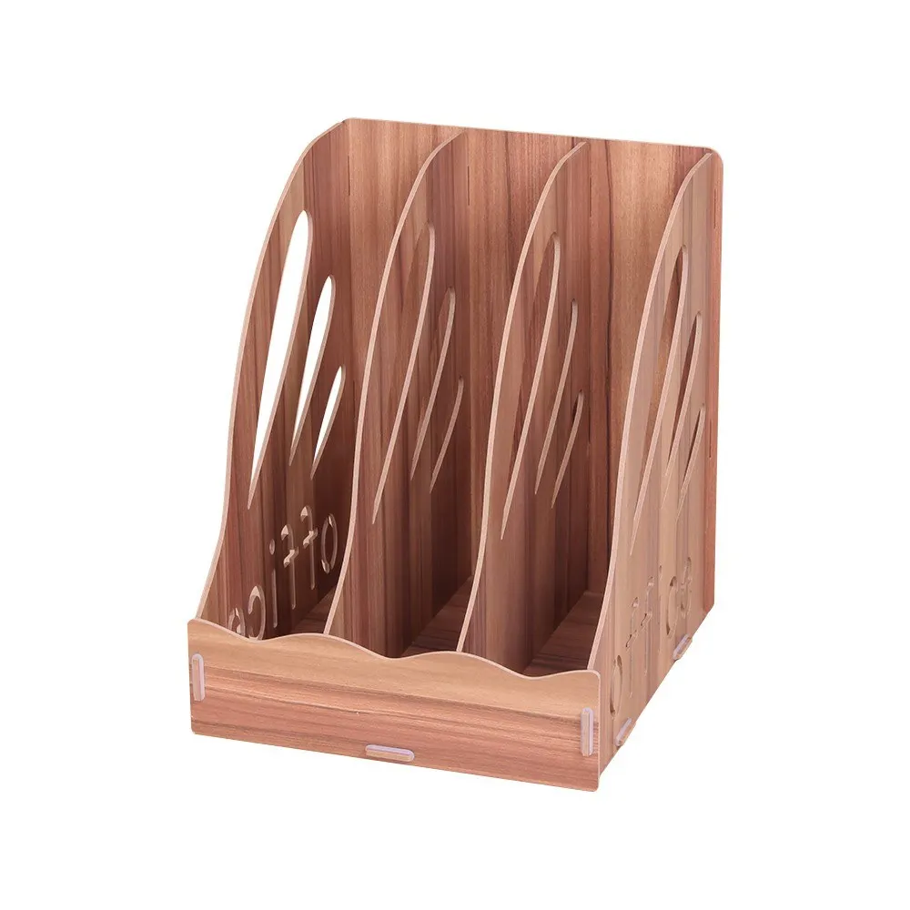 

DIY Wooden Document Tray Desktop Multifunction Storage Box Pen Pencil File Holder Office Desk Organizer School Supplies