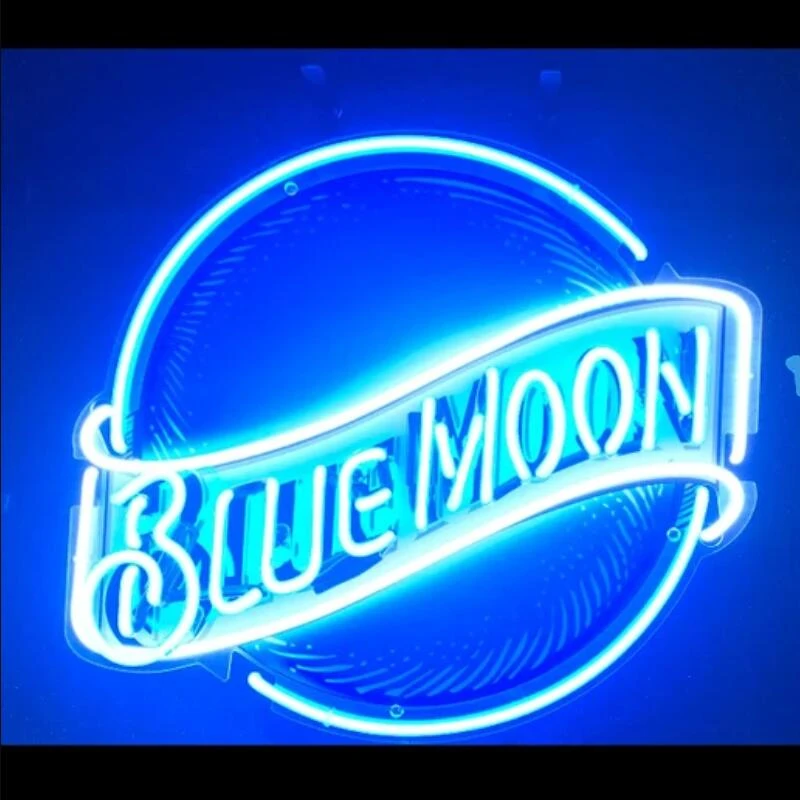 New blue moon logo Beer Neon Light Sign 24"x20"