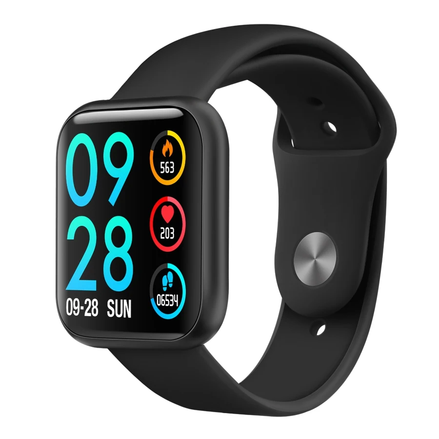 Black silicone LYKRY P80 Смарт часы для женщин IP68 Водонепроницаемый Полный сенсорный экран smartwatch монитор сердечного ритма для samsuang xiaomi huawei Android - Цвет: Black silicone