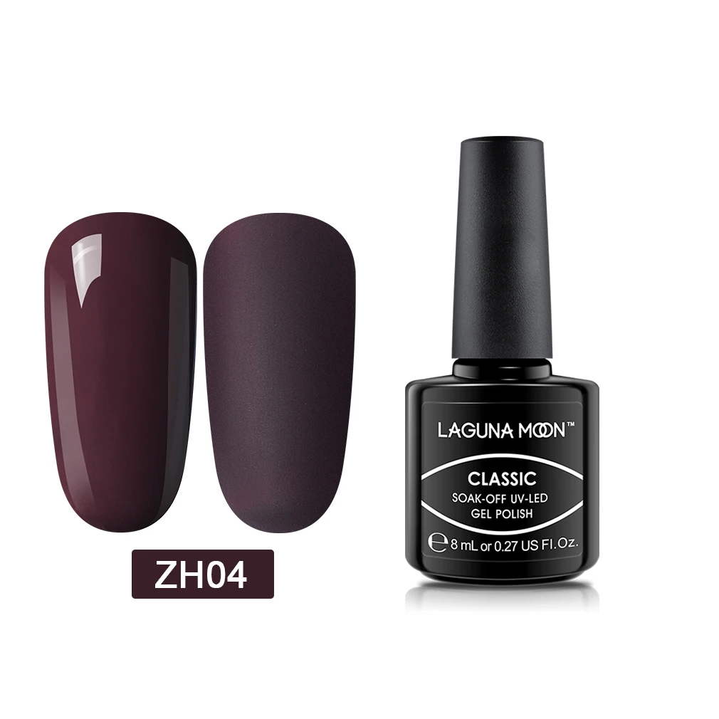 Lagunamoon 8ml Camel Brick Red Color Gel Nail Polish Matt Top Needed Semi Permanent UV LED Enamel Lacquer Hybrid Varnish GelLak - Color: ZH04