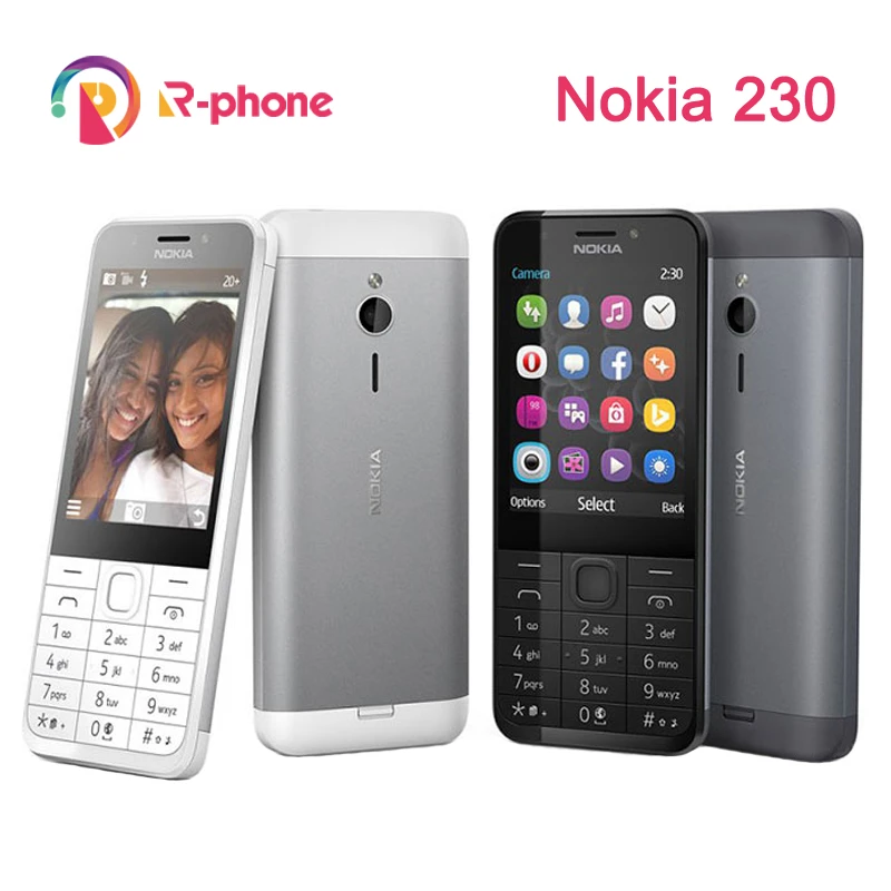 NOKIA 230 Refurbished Mobile PhoneSingle Dual Sim GSM Phone Good Quality & Hebrew Arabic Russian keyboard Original Unlocked refurbished iphone
