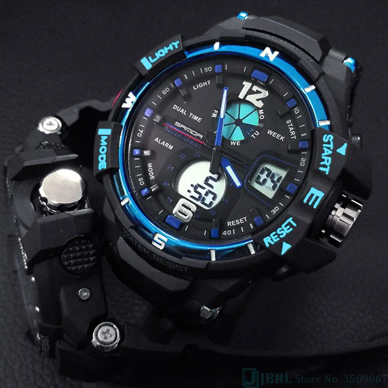 SANDA Brand Wrist Watch Men Watches Military Army Sport Outdoor Wristwatch Dual Display Male Watch For Men Clock Waterproof Hour