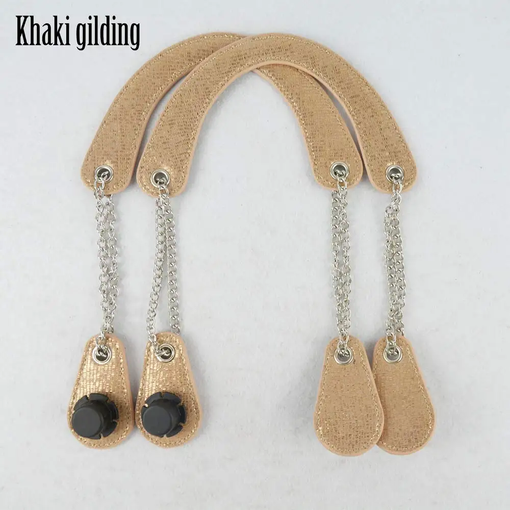 khaki gilding Tanqu 1 пара Серебряная цепочка handlle с лаконичной изогнутой ручкой для сумки O сумка ручка для obag ручка женская сумка - Цвет: khaki gilding