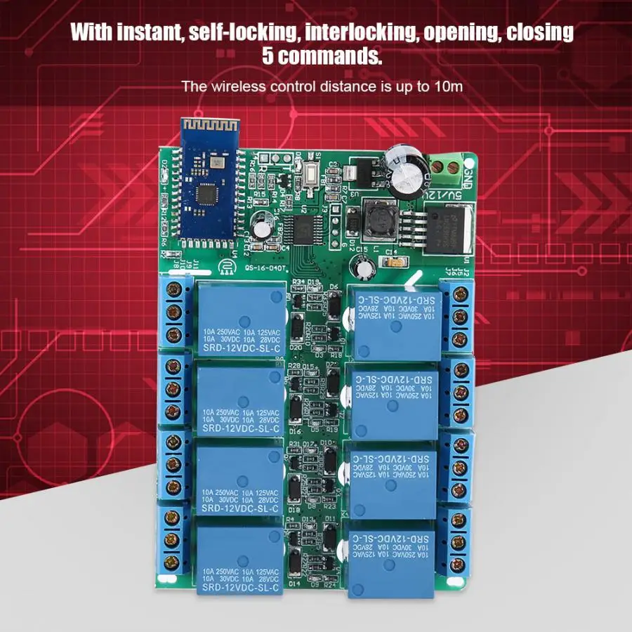 DC 12V 1A Bluetooth 4,0 8 каналов релейный модуль беспроводной переключатель управления для Android 1-255s задержка 4-10 м дистанционный пульт дистанционного управления