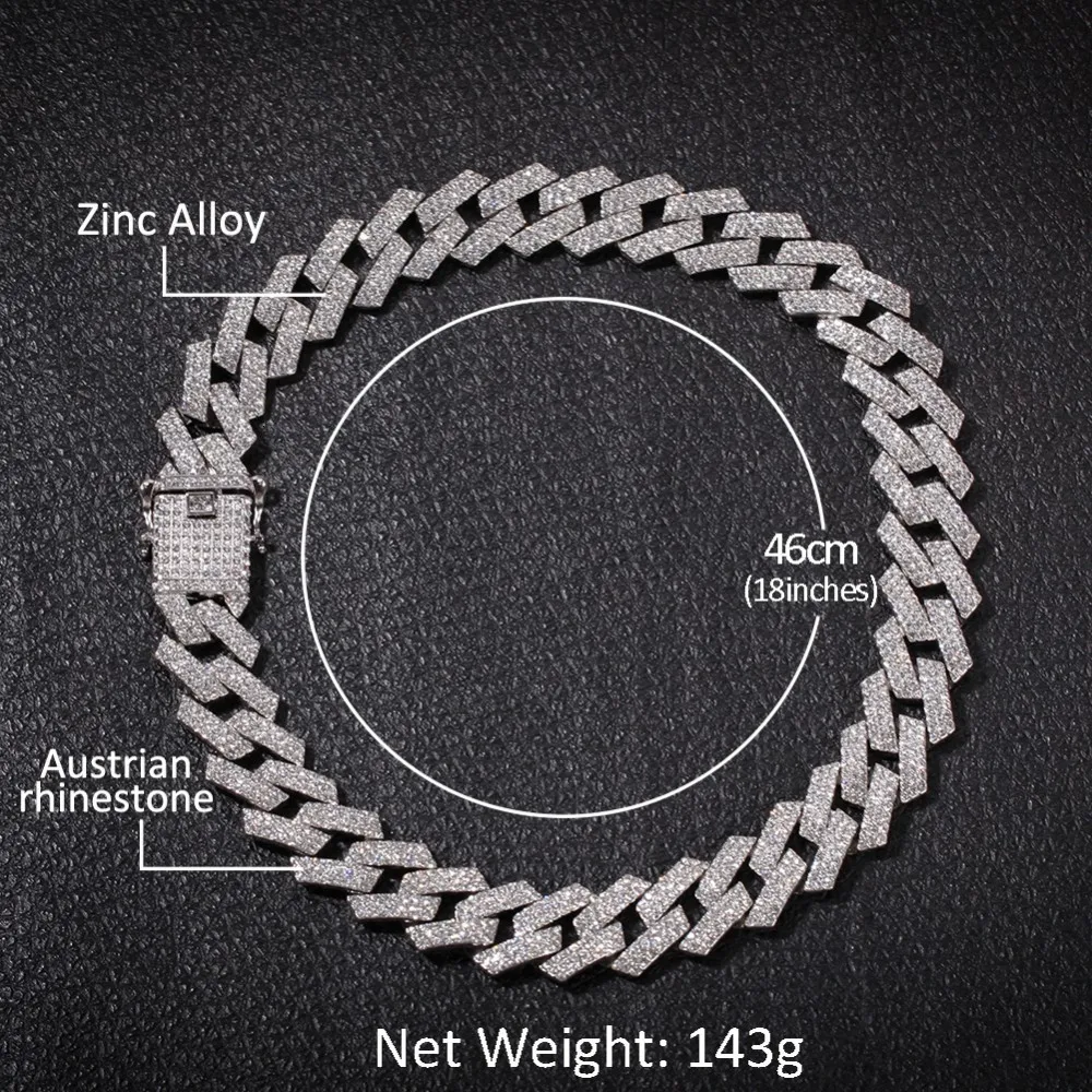 UWIN Watch NE+ BA 20 мм, кубинская цепочка в 3 ряда, полностью покрытая льдом, стразы, ожерелье и браслет и часы, комплект ювелирных изделий в стиле хип-хоп