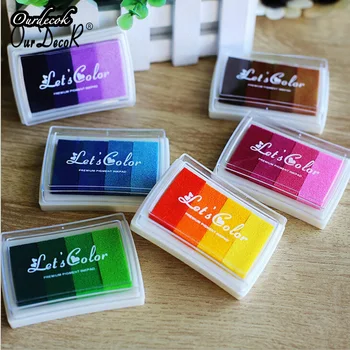 

50 Pcs/lot 6 Colors Homemade DIY Gradient Color ink Pad Multicolour Inkpad Stamp Decoration Fingerprint Scrapbooking Accessories