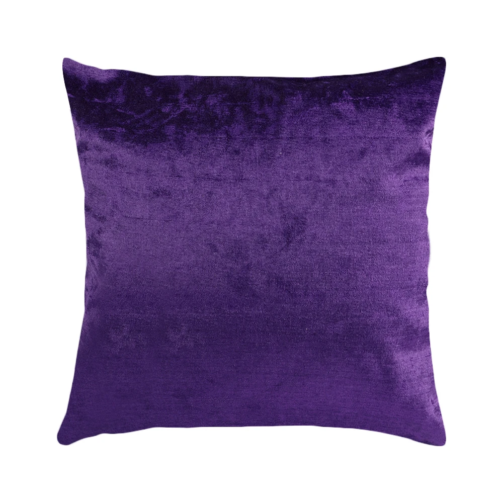 Rectangulaire бархатная Наволочка на подушку, накидка для подушки, подушки Чехол синий/желтый/розовый/белый черный диван диванные подушки Housse De Coussin - Цвет: Purple 45x45cm