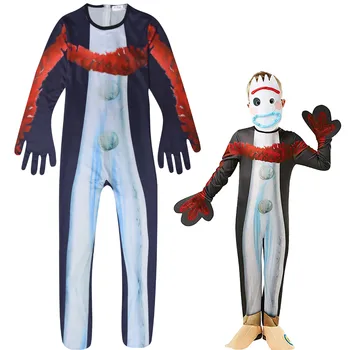 

Toy Story 4 Forky Cosplay Costume Kid Jumpsuit Outfits Mask Full Set for Child Children Men Women Halloween Carnival Costumes