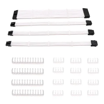 

18AWG Power Extension Cable Kit ATX 24Pin EPS 8P 2 PCI-E 8P Sleeved PSU Power Extension Power Cable Cord For PC Computer Case