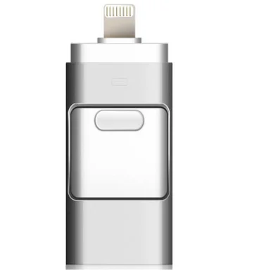 3 в 1 USB флеш-накопители для iPhone/Android Тип C USB ключ OTG Pendrive 128 Гб 64 ГБ 32 ГБ Memory Stick Portalbe u-диск - Цвет: Серебристый