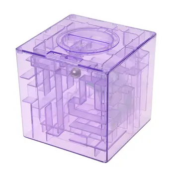 

BESTPlastic Cubic Money Maze Bank Saving Coin Collection Case Box 3D Puzzle (Purple)