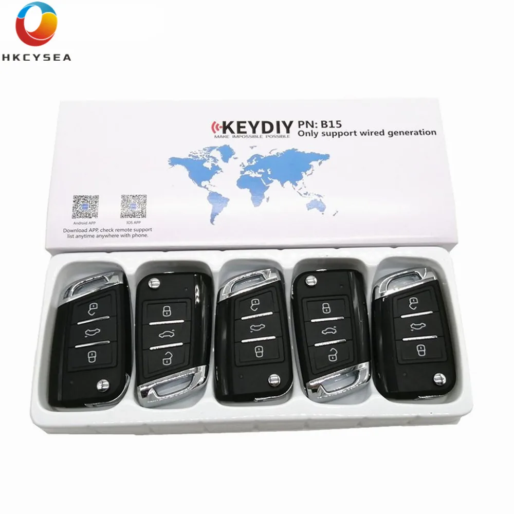 HKCYSEA Универсальный KEYDIY серии B 3 кнопки MQB стиль для VW удаленный ключ управления B15 для KD900 KD900+ URG200 KD-X2 генератор ключей