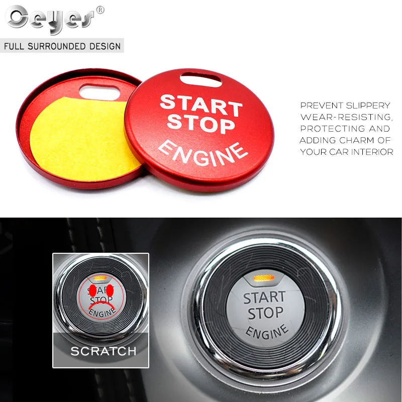 Car Stickers for Nissan Qashqai Juke X-Trail T32 Tiida Rogue Auto Start Stop Engine Button Ring Covers With Hole Car Styling car engine start button cover car engine start button sticker car engine start button car styling stickers car button repair stickers car rear window sticker