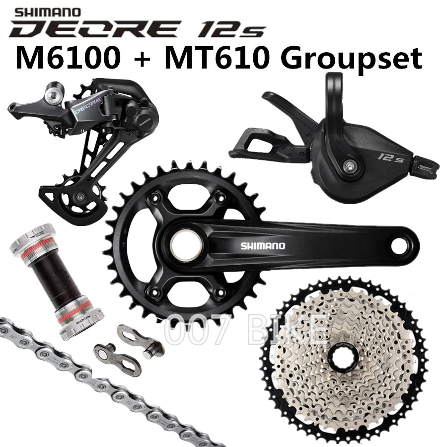 SHIMANO DEORE M6100 Groupset 34T 32T коленчатый набор для горного велосипеда 1x12 Speed 10 51T 11 + MT610