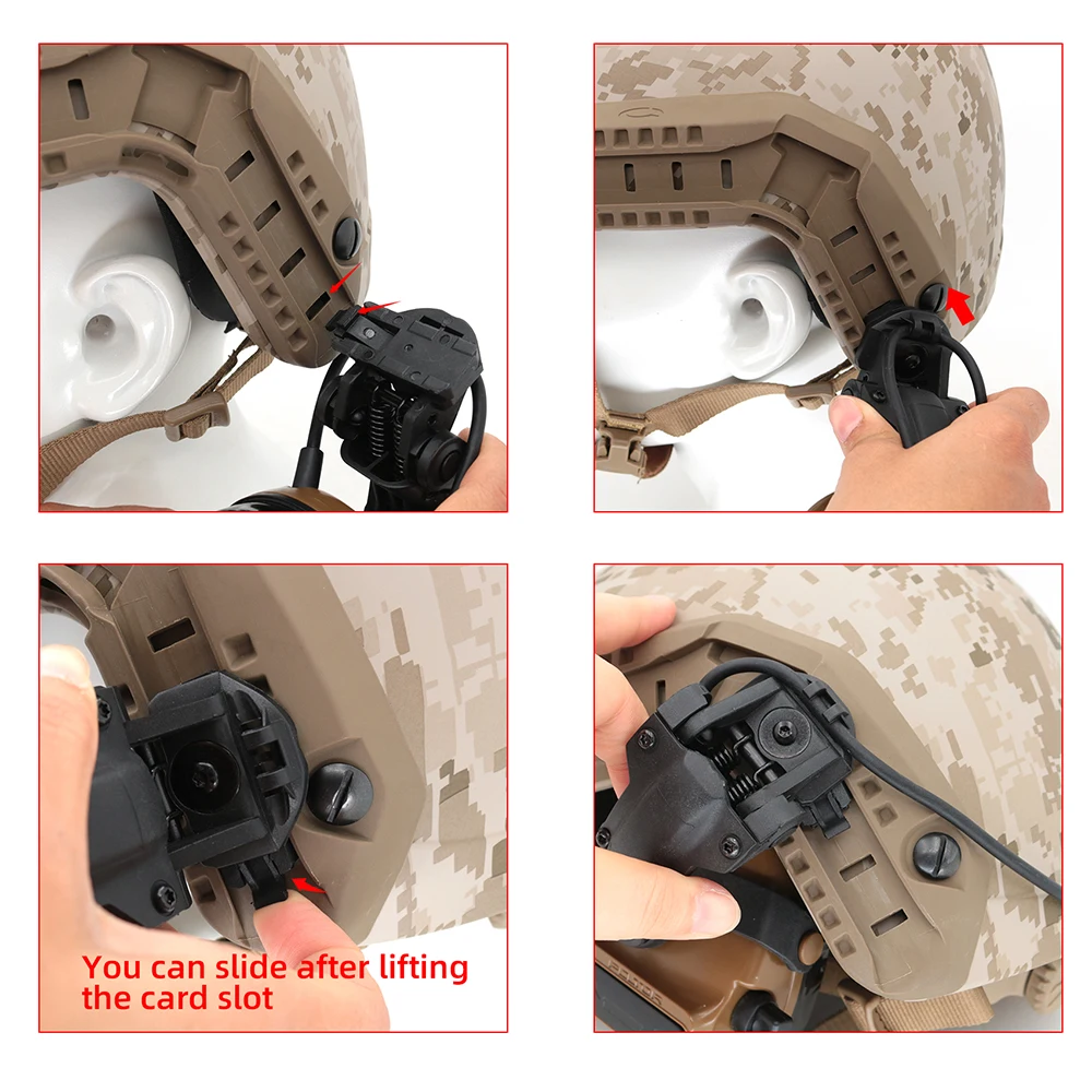 Fone de Ouvido Ferroviário para Fone de Ouvido Airsoft Capacete Tático Suporte Arco Adaptador Ferroviário para Comtac ii Iii Tiro Kit - Image 3