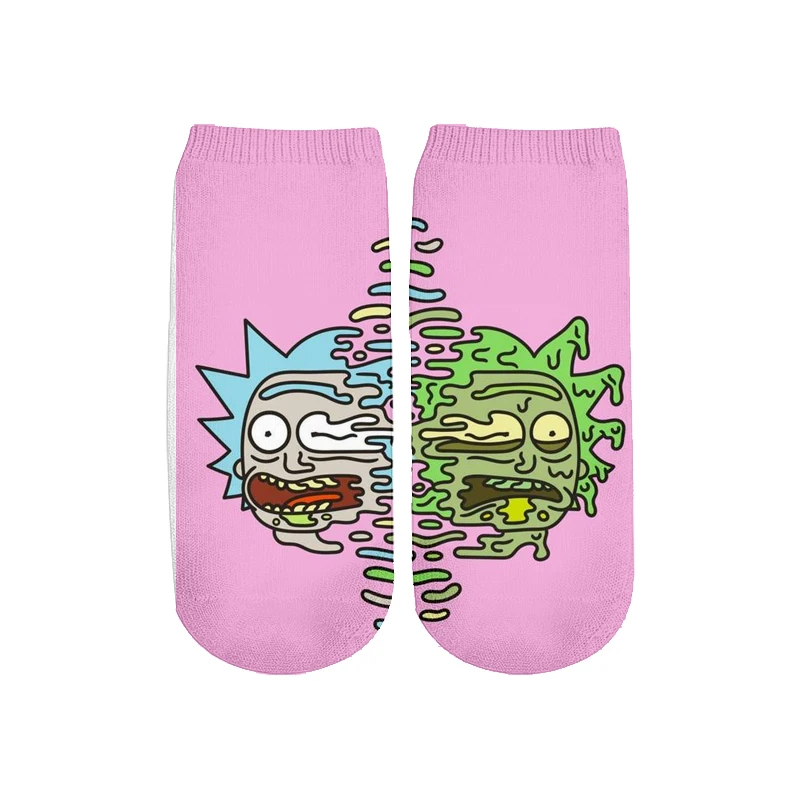 Новейшие Rick and Morty 3D печатных мультфильм милые короткие носки для мужчин женщин harajuku корейские носки RS-006 - Цвет: 25