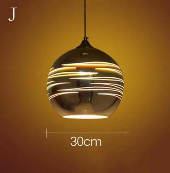 J-30CM Современный 3D красочный скандинавский звездное небо подвесной стеклянный абажур подвесной светильник E27 Светодиодный светильник для кухни ресторана гостиной - Цвет корпуса: J-30CM